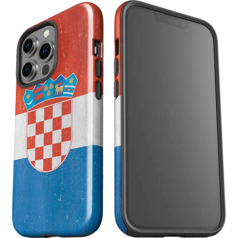 Croatia Flag Distressed iPhone 15 Pro Impact Case